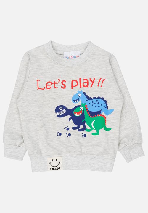 Pop Candy - Boys Long Sleeve Sweat Top Grey