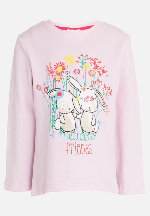 Pop Candy - Printed Sweat Top Mid Pink
