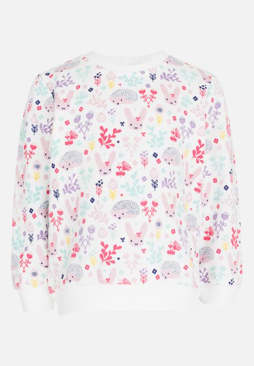 Pop Candy - Printed Long Sleeve Sweat Top Multi-colour