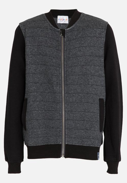 Pop Candy - Colour block bomber jacket - dark grey 