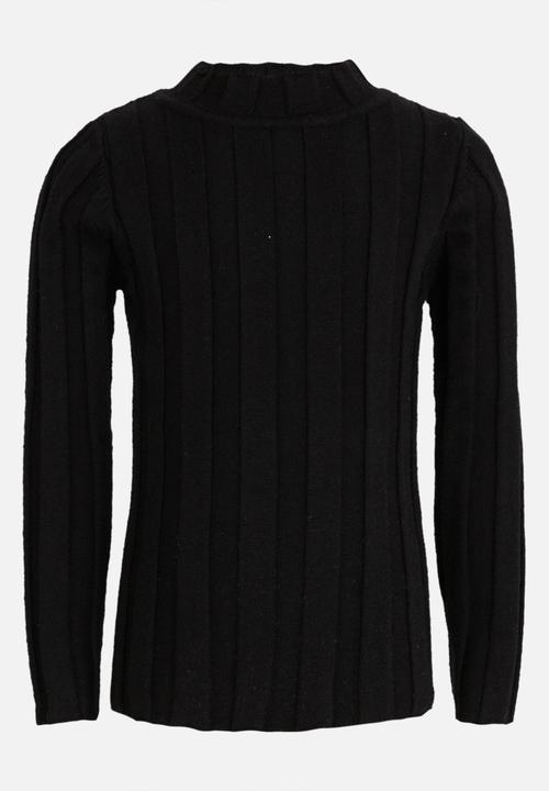 Pop Candy - Girls  Mock Neck Long Sleeve Top Black