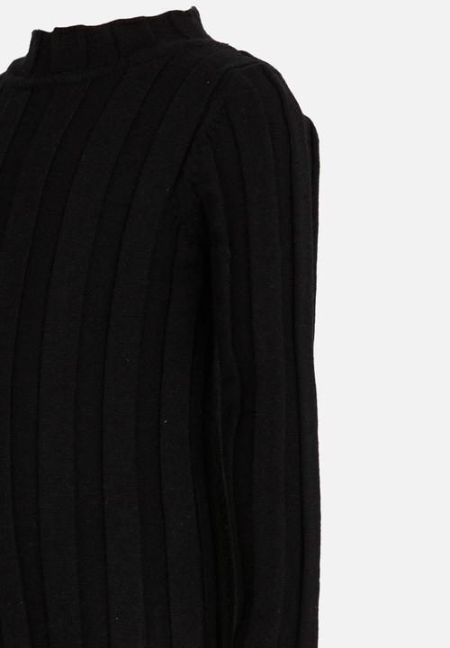 Pop Candy - Girls  Mock Neck Long Sleeve Top Black