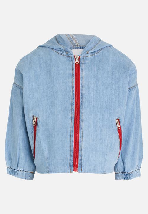 Pop Candy - Embroidered Denim Jacket Blue