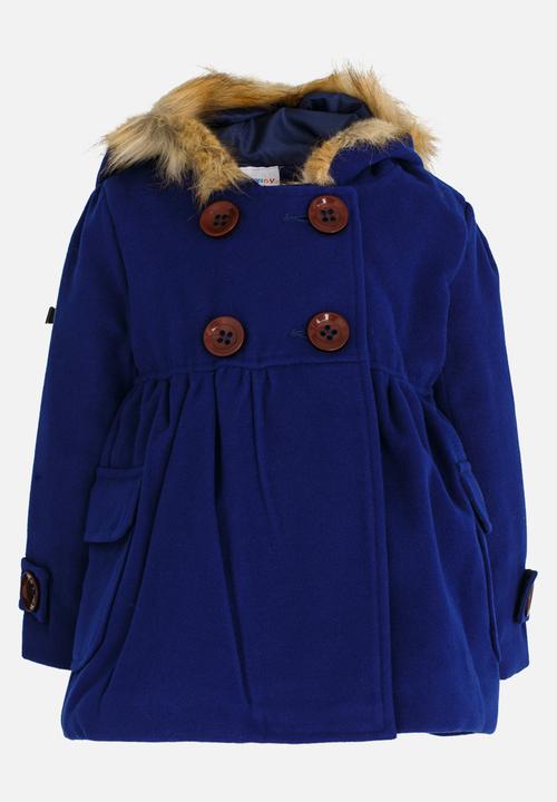 Pop Candy - Girls Hooded  Coat Cobalt