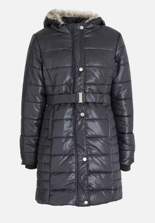 Pop Candy - Puffer hooded jacket - charcoal
