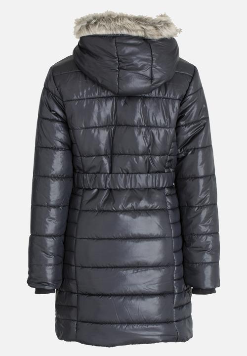Pop Candy - Puffer hooded jacket - charcoal