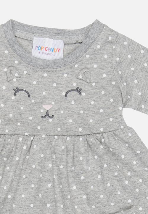 Pop Candy - 2 Piece Dress Set Grey