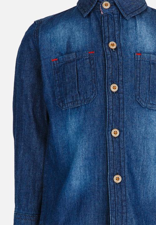 Pop Candy - Denim long sleeve shirt - blue