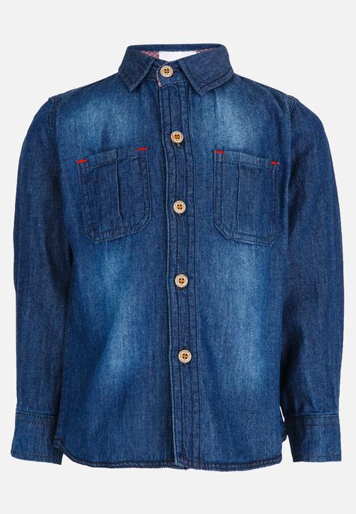 Pop Candy - Denim long sleeve shirt - blue