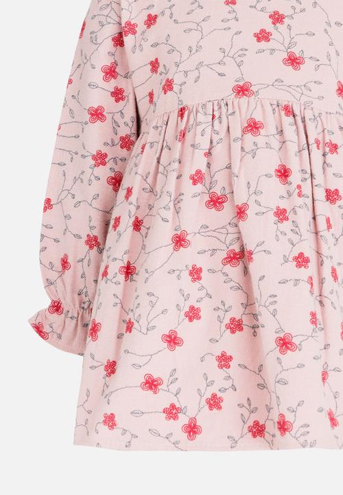 Pop Candy - Long Sleeve Printed Dress Pale Pink