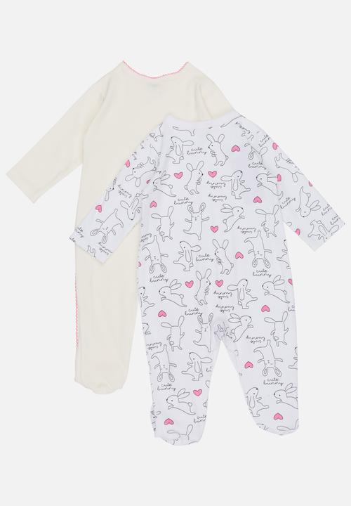 Pop Candy - 2 Pack Printed Bodysuit Set Off White