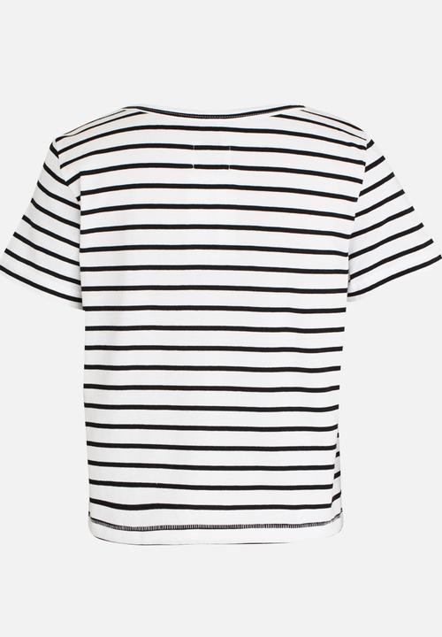 Pop Candy - Short Sleeve Stripe Tee Black and White