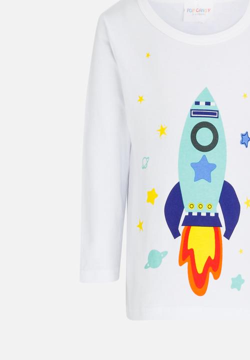 Pop Candy - Spaceship Printed Tee White