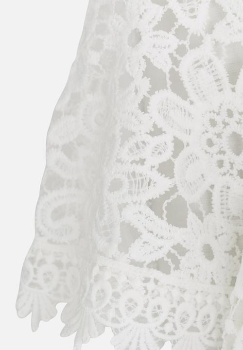 Pop Candy - Lace Bell Sleeve Dress White