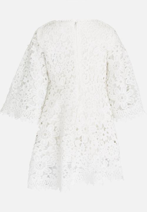 Pop Candy - Lace Bell Sleeve Dress White