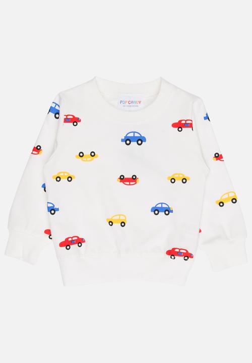 Pop Candy - Boys Long Sleeve Sweat Top White