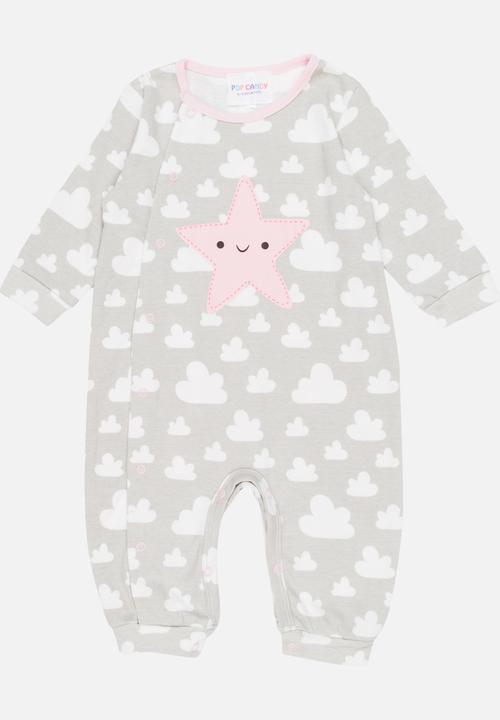 Pop Candy - Printed Sleepsuit Grey