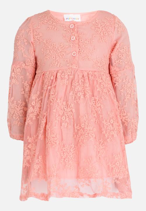 Pop Candy - Bell Sleeve Dress Pale Pink