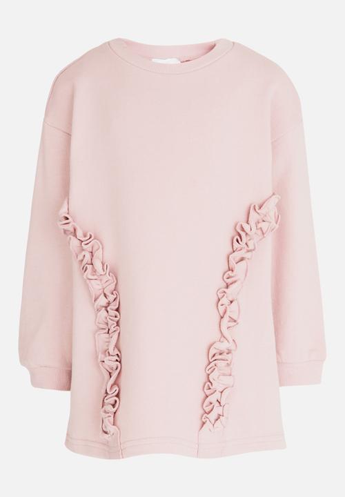 Pop Candy - Sweat Top With Frill Pale Pink
