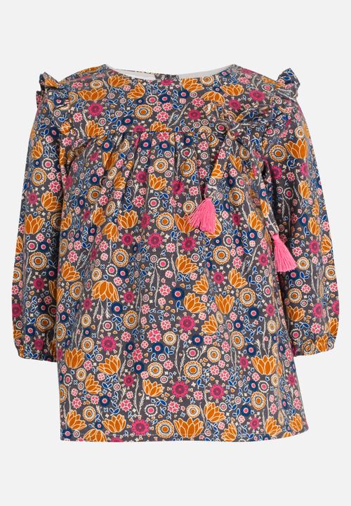 Pop Candy - Long Sleeve Printed Dress Multi-colour