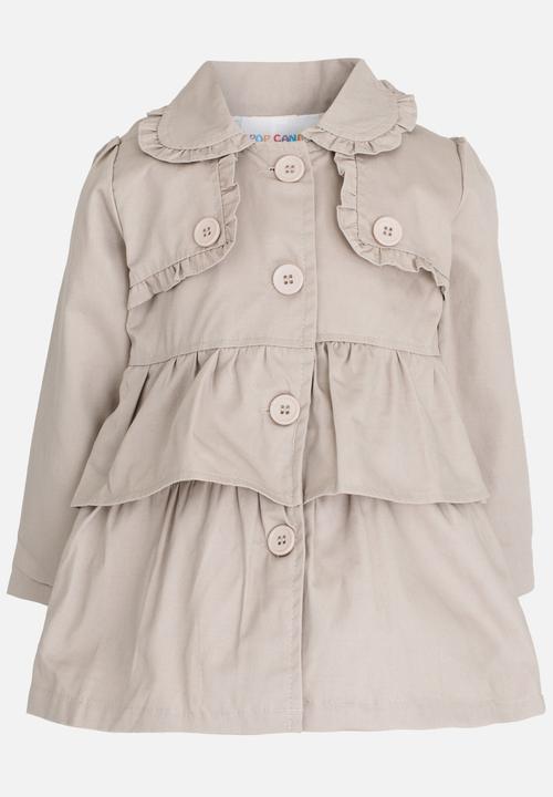 Pop Candy - Girls  Hooded Jacket Stone