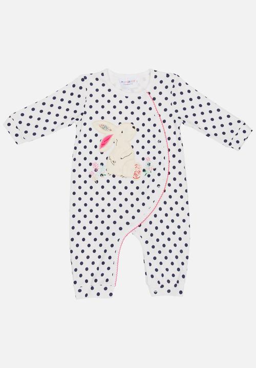 Pop Candy - Printed Sleepsuit White