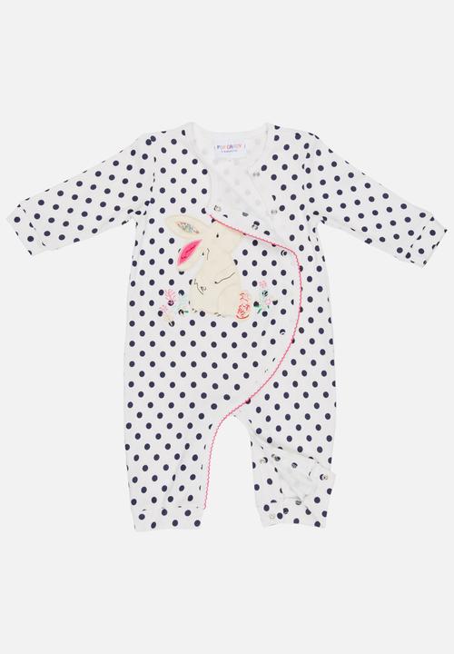 Pop Candy - Printed Sleepsuit White