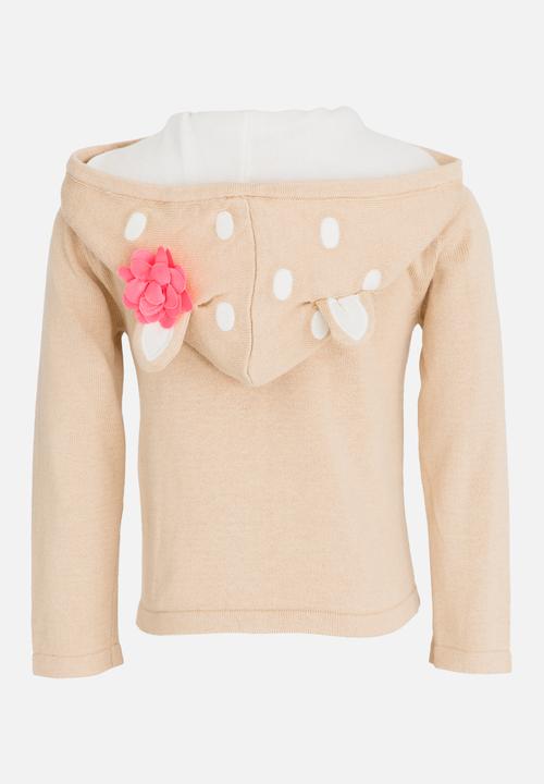 Pop Candy - Printed  Cardigan Beige
