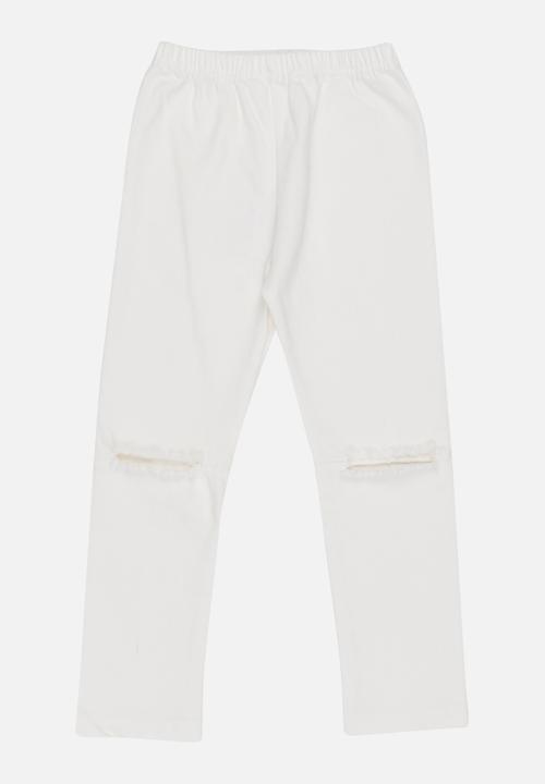 Pop Candy - Ripped Skinny Jeans White