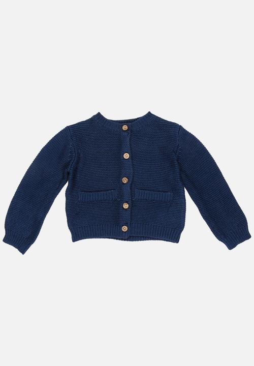 Pop Candy - Button Up Cardigan Navy