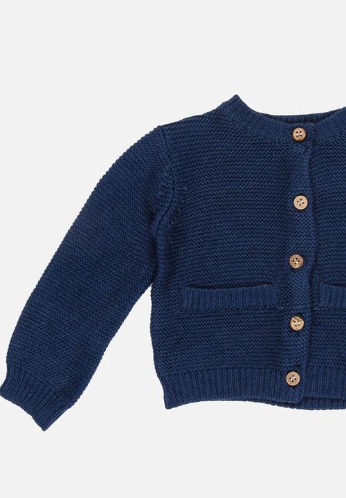 Pop Candy - Button Up Cardigan Navy