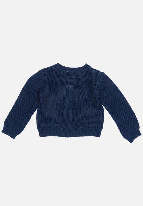 Pop Candy - Button Up Cardigan Navy