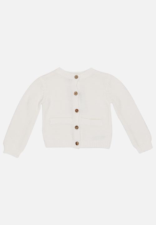 Pop Candy - Button Up Cardigan White