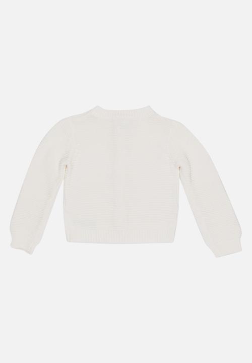 Pop Candy - Button Up Cardigan White