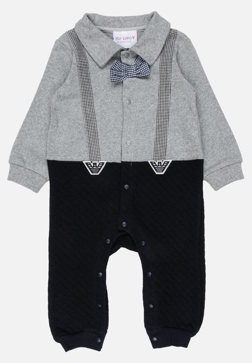 Pop Candy - Printed Romper Grey