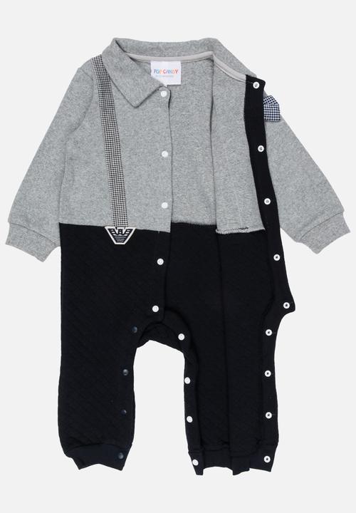 Pop Candy - Printed Romper Grey