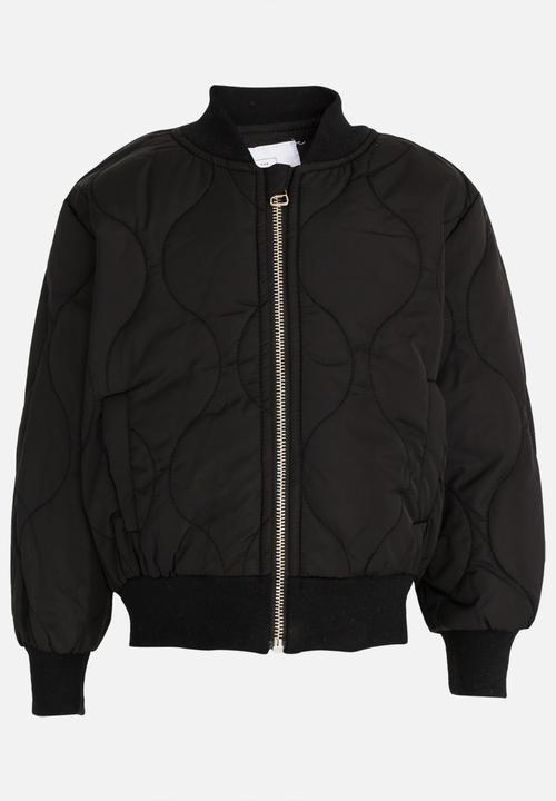 Pop Candy - Girls Quilted Puffer Jacket Black