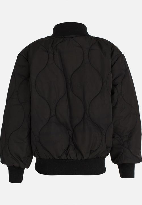 Pop Candy - Girls Quilted Puffer Jacket Black