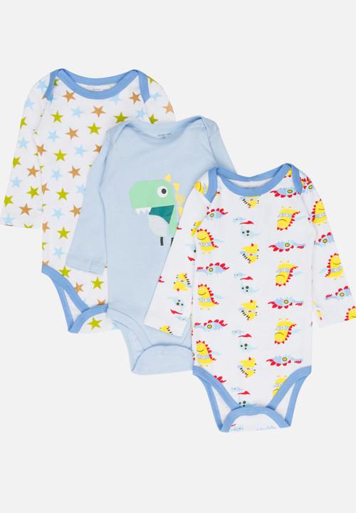 Pop Candy - 3 Pack Printed Bodysuit Set Multi-colour
