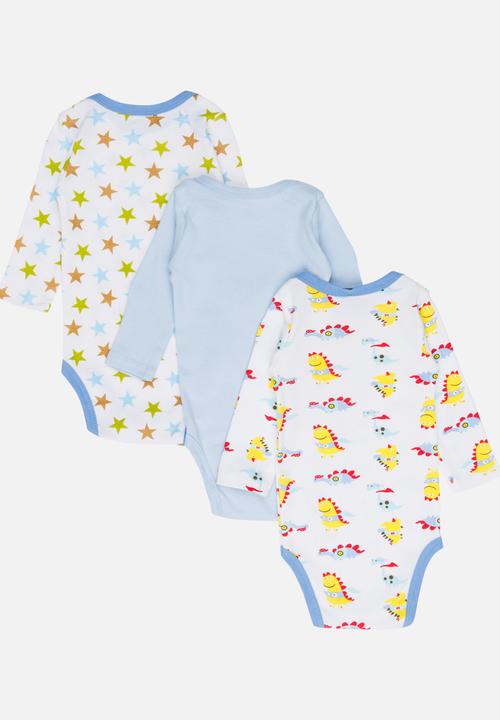Pop Candy - 3 Pack Printed Bodysuit Set Multi-colour