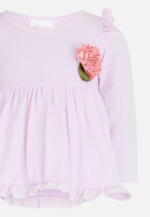 Pop Candy - Long Sleeve Frill Top Pale Purple