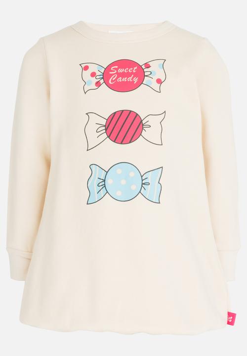 Pop Candy - Girls  Long Sleeve Sweat Top Cream