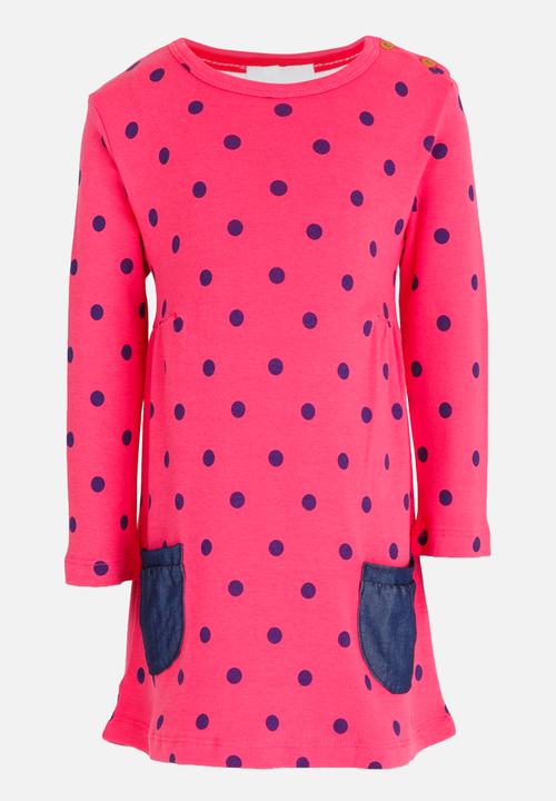 Pop Candy - Printed Long Sleeve Dress Mid Pink