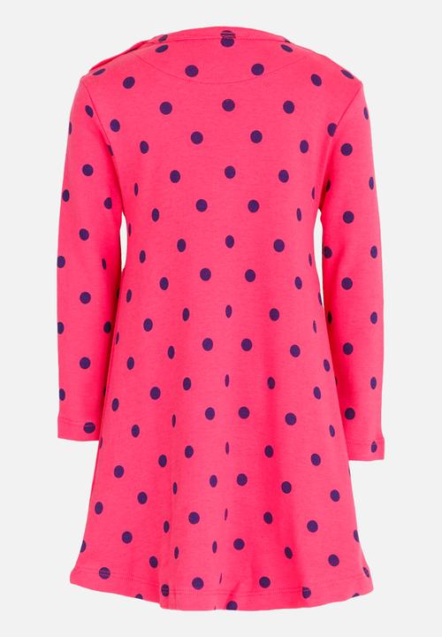 Pop Candy - Printed Long Sleeve Dress Mid Pink