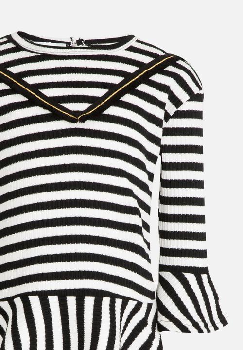 Pop Candy - Stripe Dress Black and White