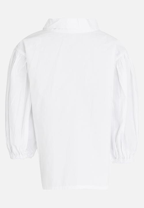 Pop Candy - Pussy Bow Blouse White