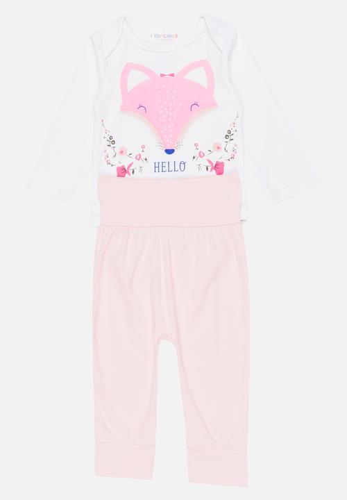 Pop Candy - Printed Bodysuit  Set Mid Pink