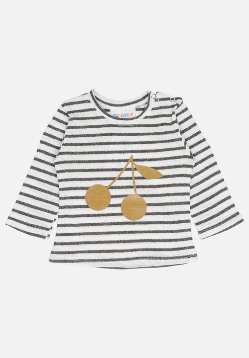 Pop Candy - Long Sleeve Stripe Tee Grey
