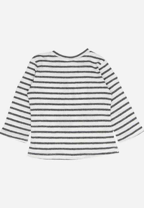 Pop Candy - Long Sleeve Stripe Tee Grey