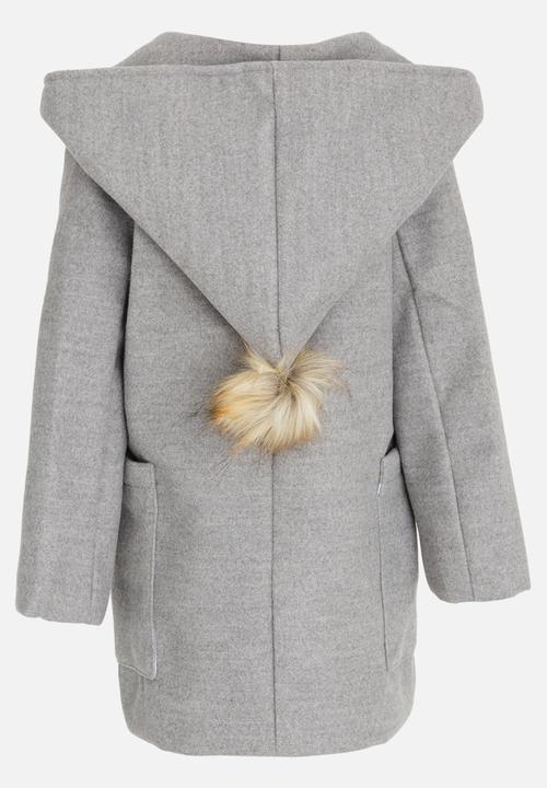 Pop Candy - Girls Hooded Coat Grey